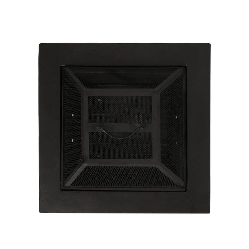 29 In. Dark Gray Square Wood Outdoor Fire Pit