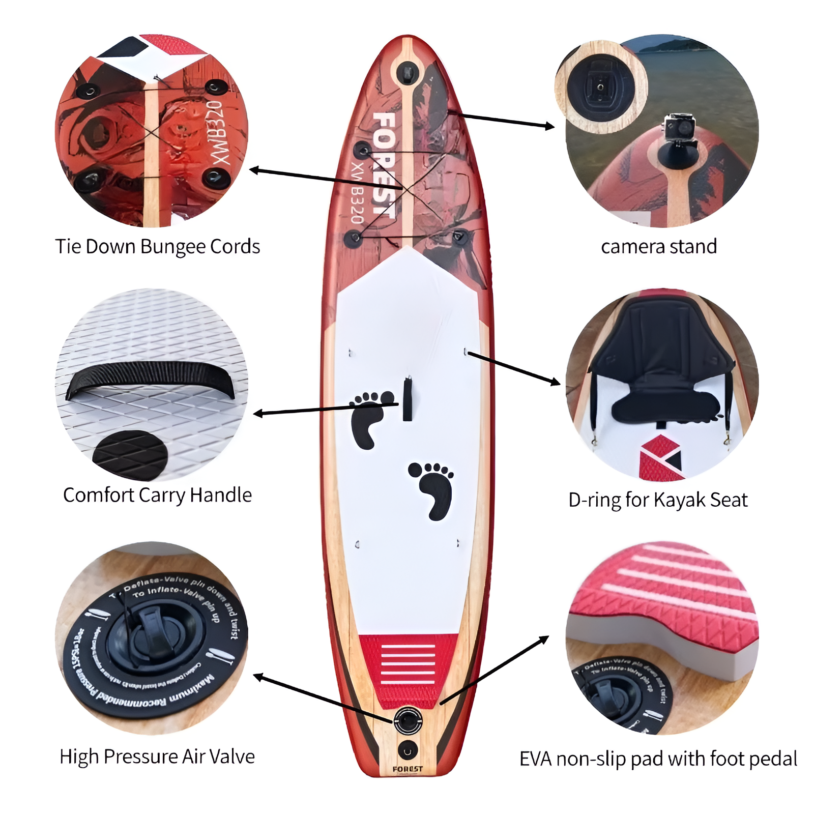 SUP Paddle Surfboard Portable Inflatable Water Sports Surf Board PVC Material Inflatable Paddle Board