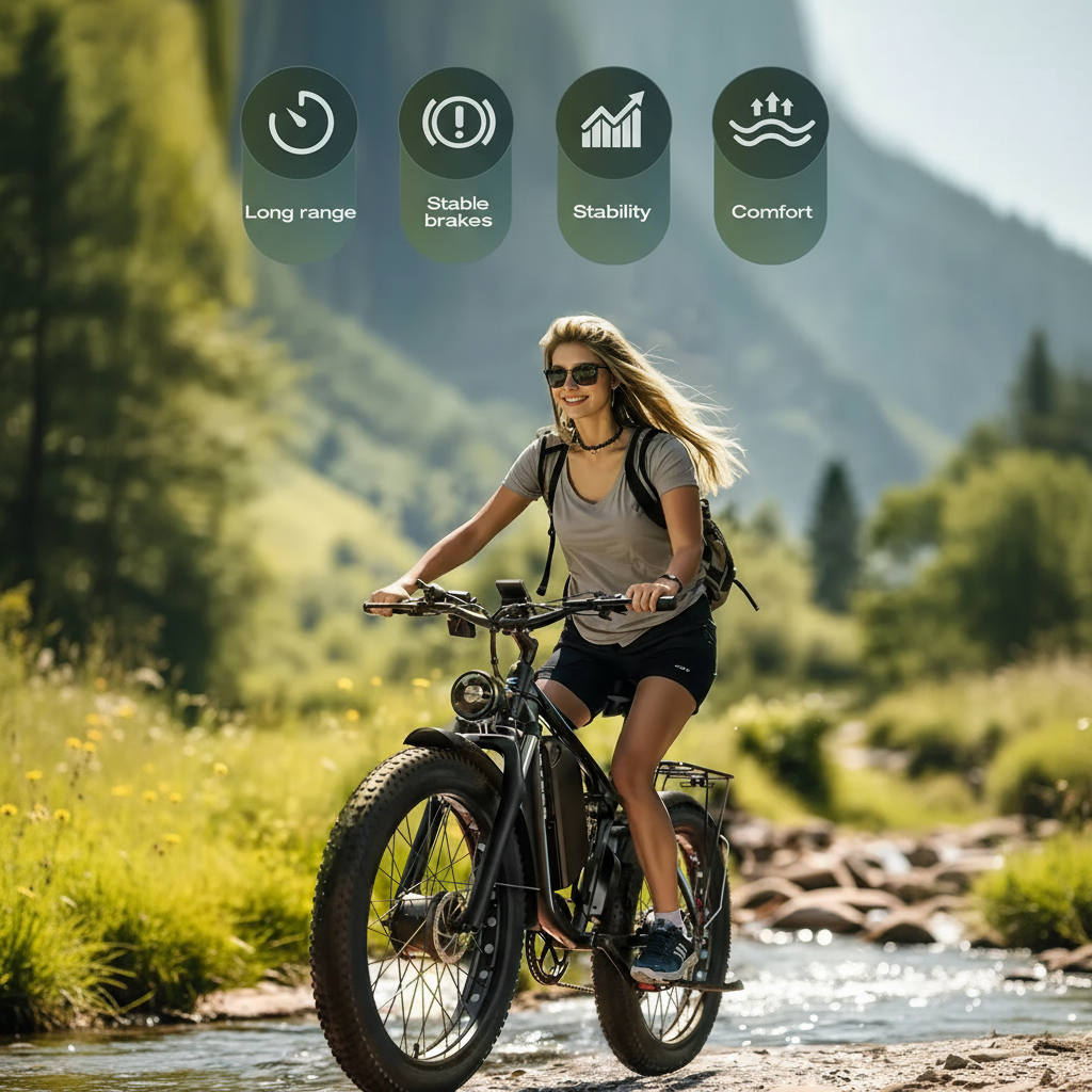 Off-Road Full Suspension E- Bike 2000W Dual Motor 52V 23AH Battery Mountain E- Bike 26 Inch Fat Tire Electric Bikespeed 55KM/H