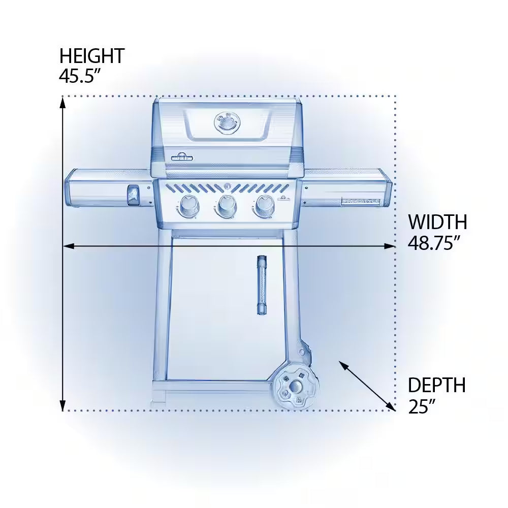 Freestyle 365 3-Burner Propane Gas Grill in Graphite Grey