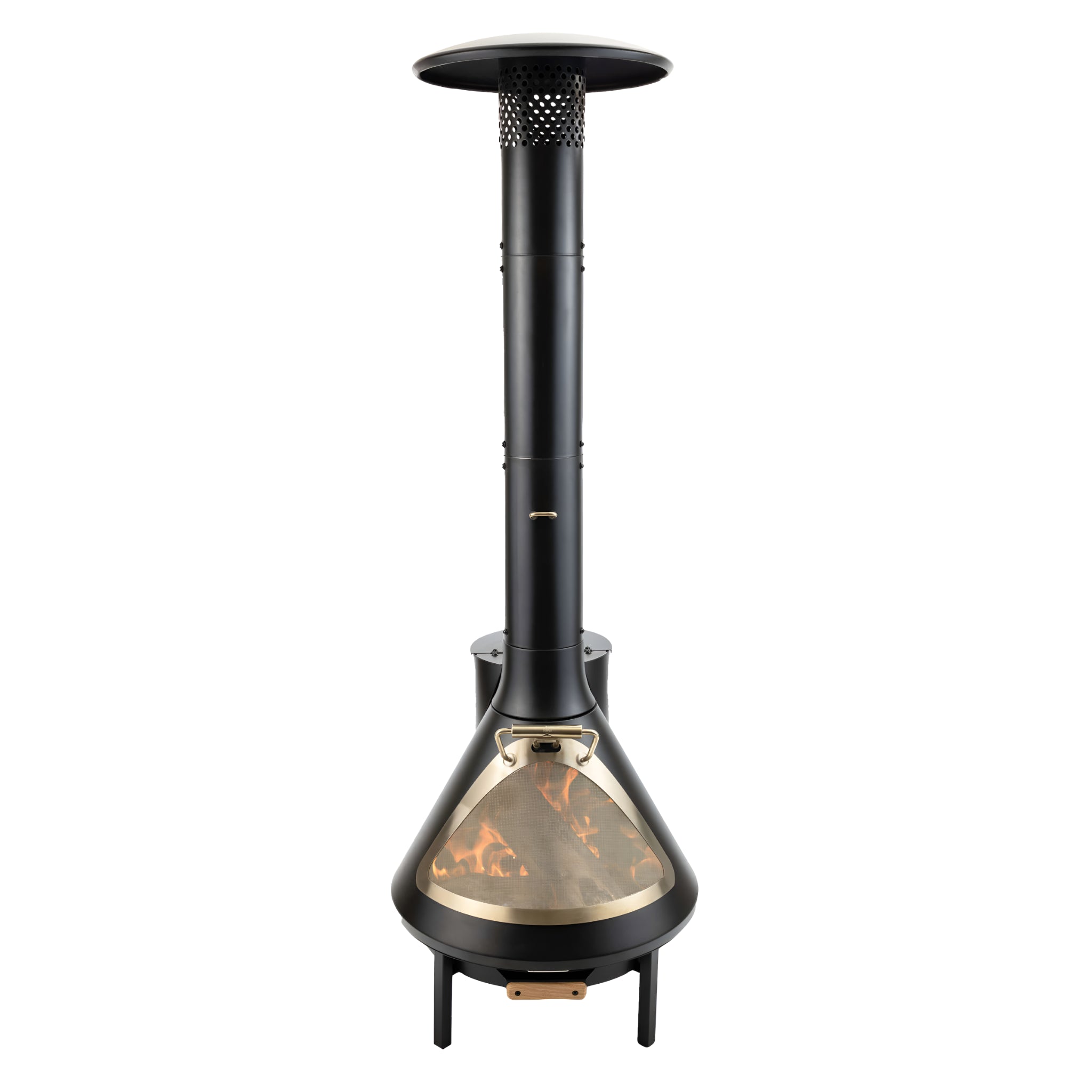 TIKI Brand 70 Inch Chiminea Outdoor Fireplace and Pellet Hopper