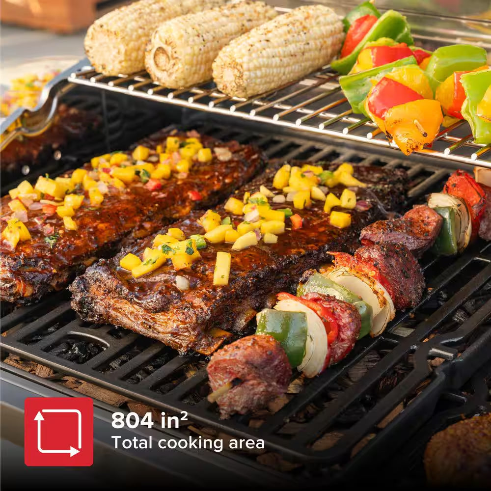 Gourmet Pro 6-Burner Stainless Steel Propane Gas Grill with Searing Side Burner and Griddle Max Insert