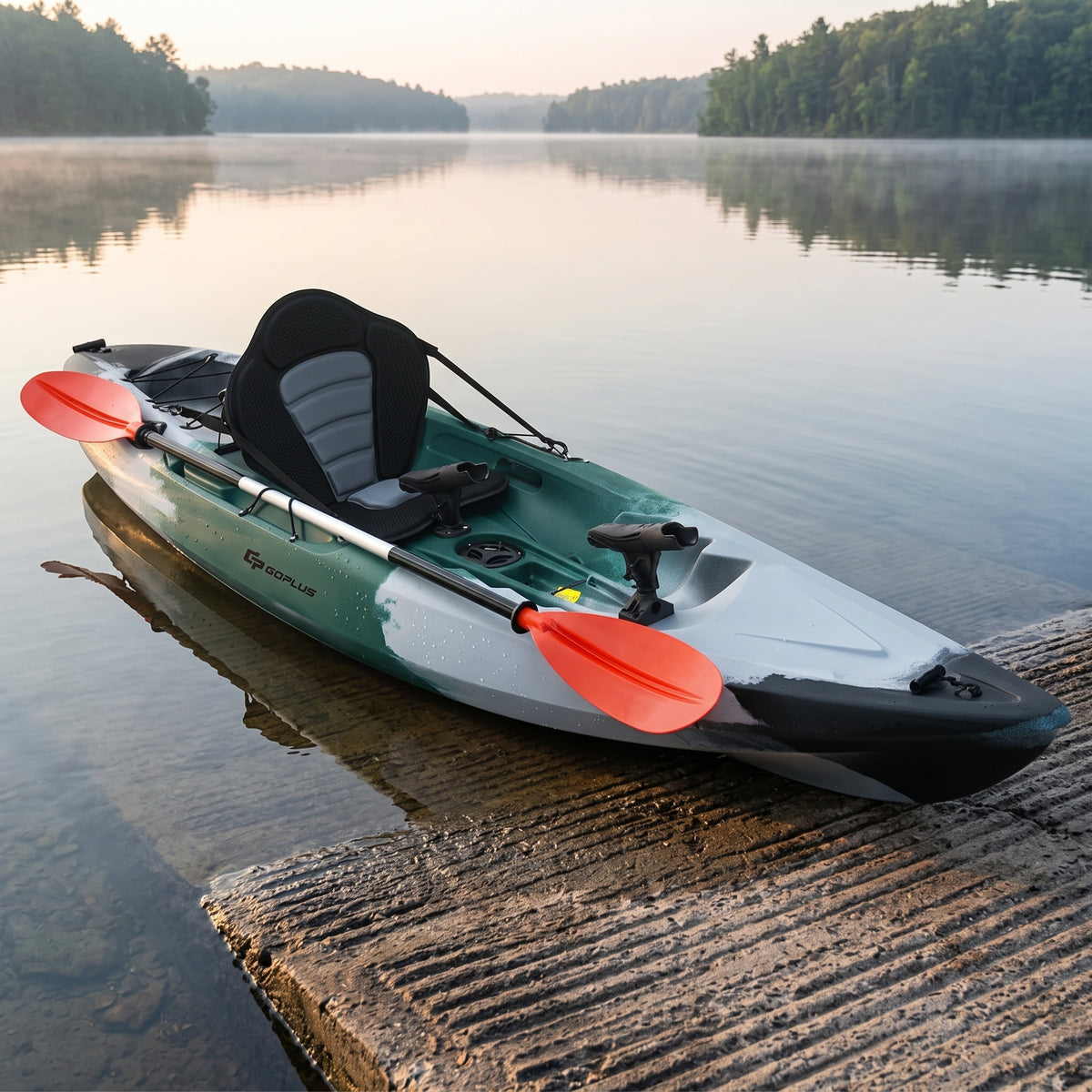 Sit-On-Top Fishing Kayak Boat with Fishing Rod Holders and Paddle