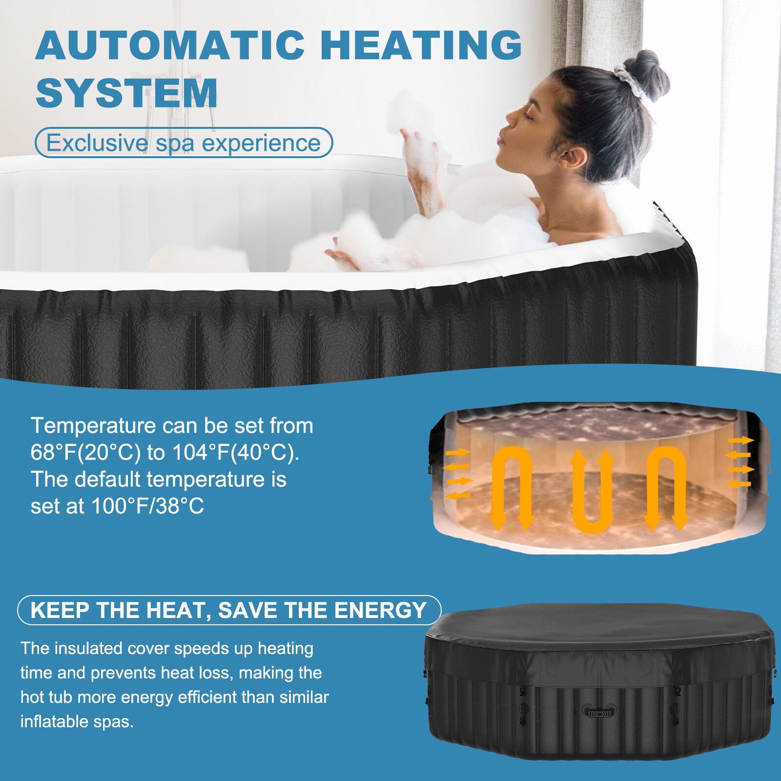 NAIZEA 6 Person Octagon Inflatable Hot Tub 130Air Jet Large Hot Tub 77"X77"X25"