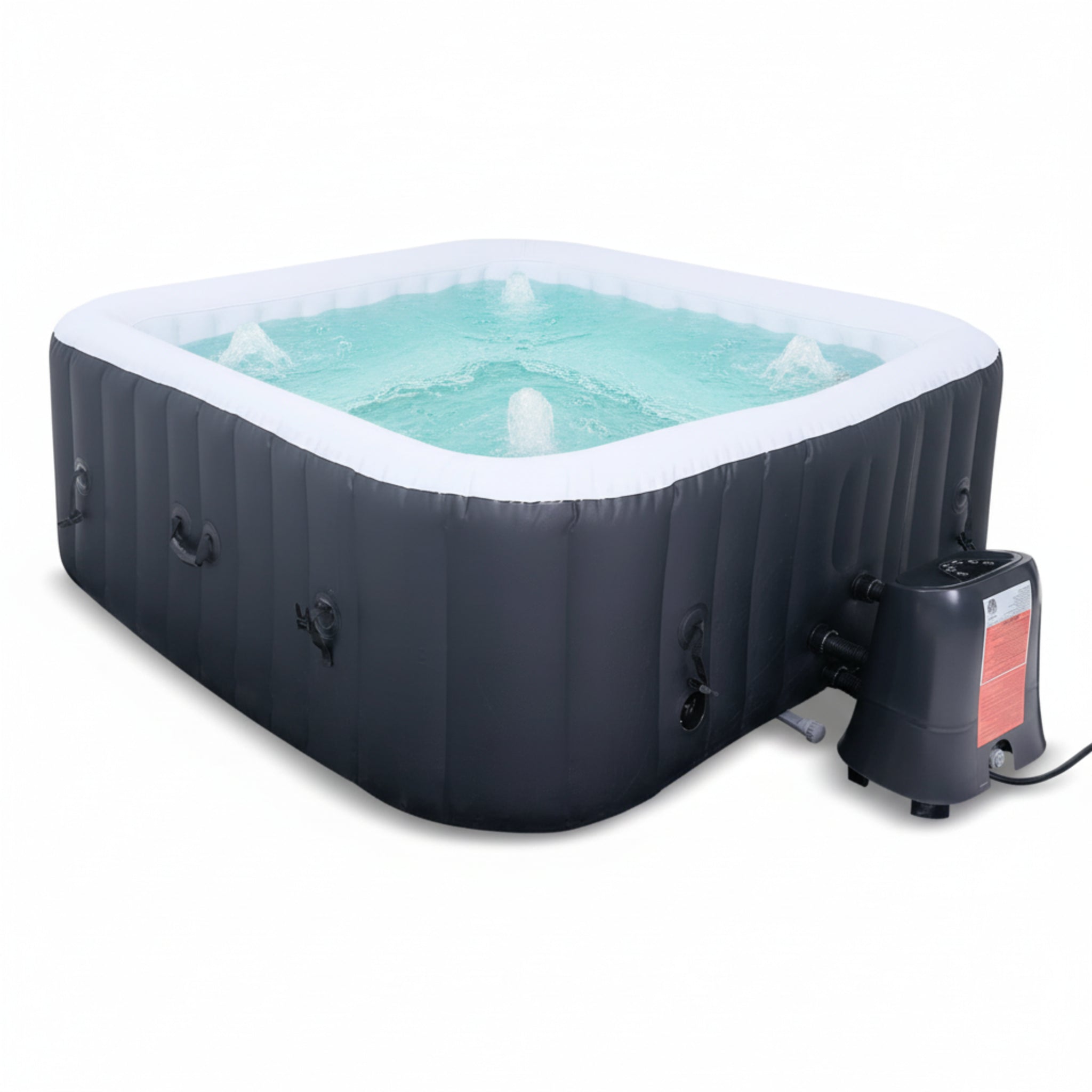 CQYG Hot Tub, Portable Inflatable Hot Tub, 2-6 Person Outdoor Spa with Bubble Jets and Heater Pump, Filter