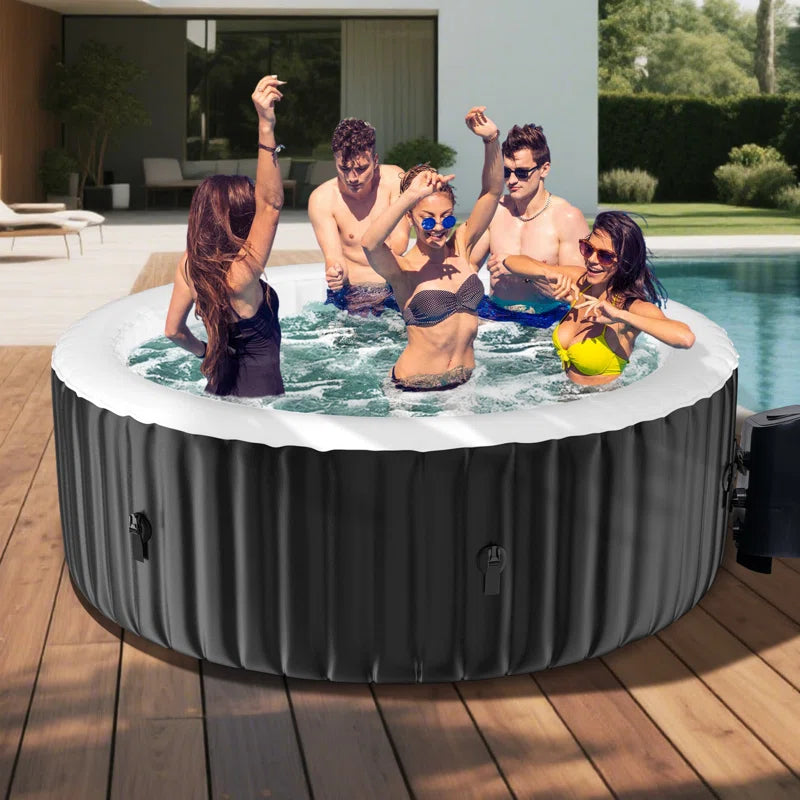 CQYG Hot Tub, Portable Inflatable Hot Tub, 2-6 Person Outdoor Spa with Bubble Jets and Heater Pump, Filter