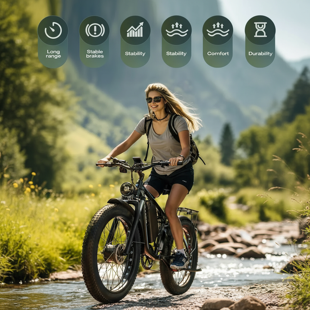 Off-Road Full Suspension Electric Bike 2000W Dual Motor 52V 23AH Battery Mountain Electric Bike 26 Inch Fat Tire Electric Bike